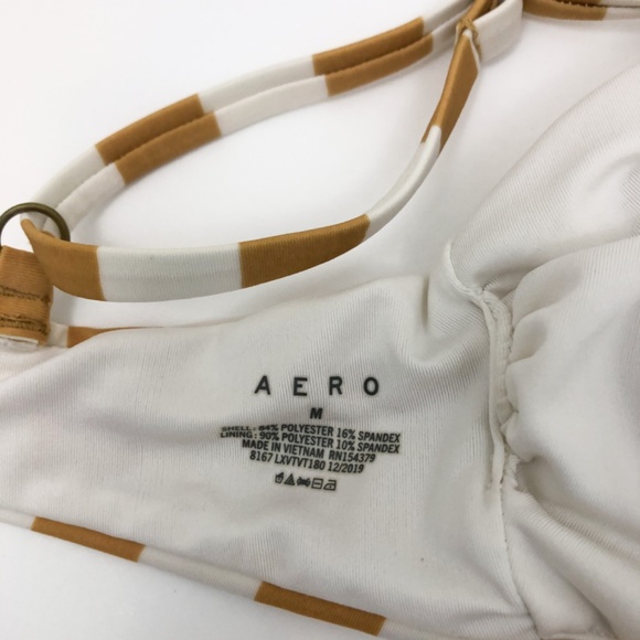 Aeropostale Orange Striped Tie Front Bikini Top - Picture 5 of 8